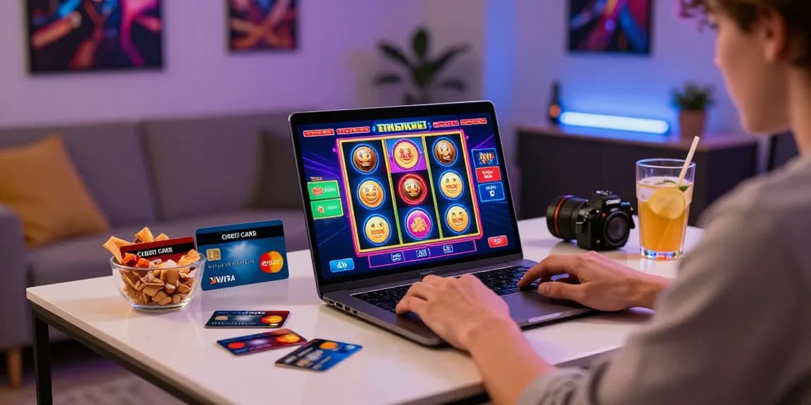 Engaging image of a player at credit card casinos UK, enjoying gaming with Visa and Mastercard options.