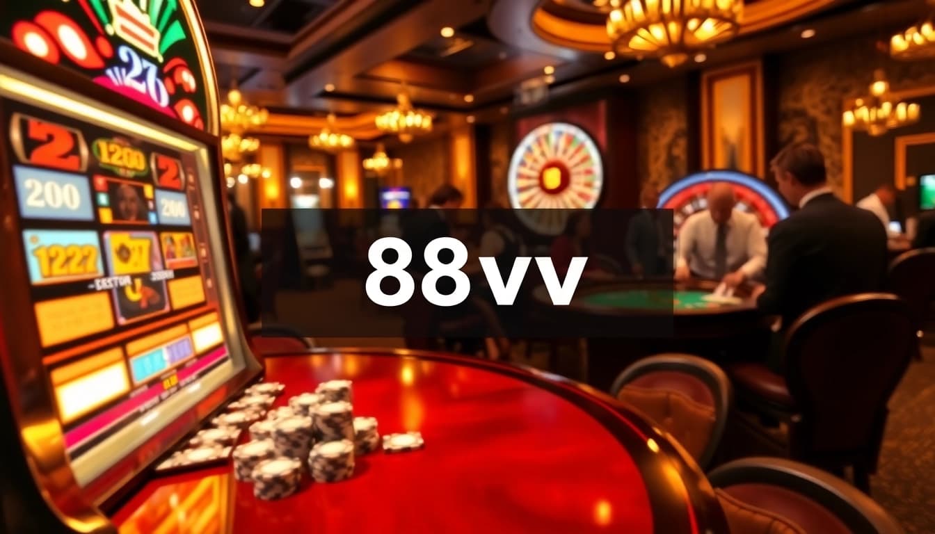 Catch the excitement at 88vv with players immersed in thrilling table games and vibrant slot machines.