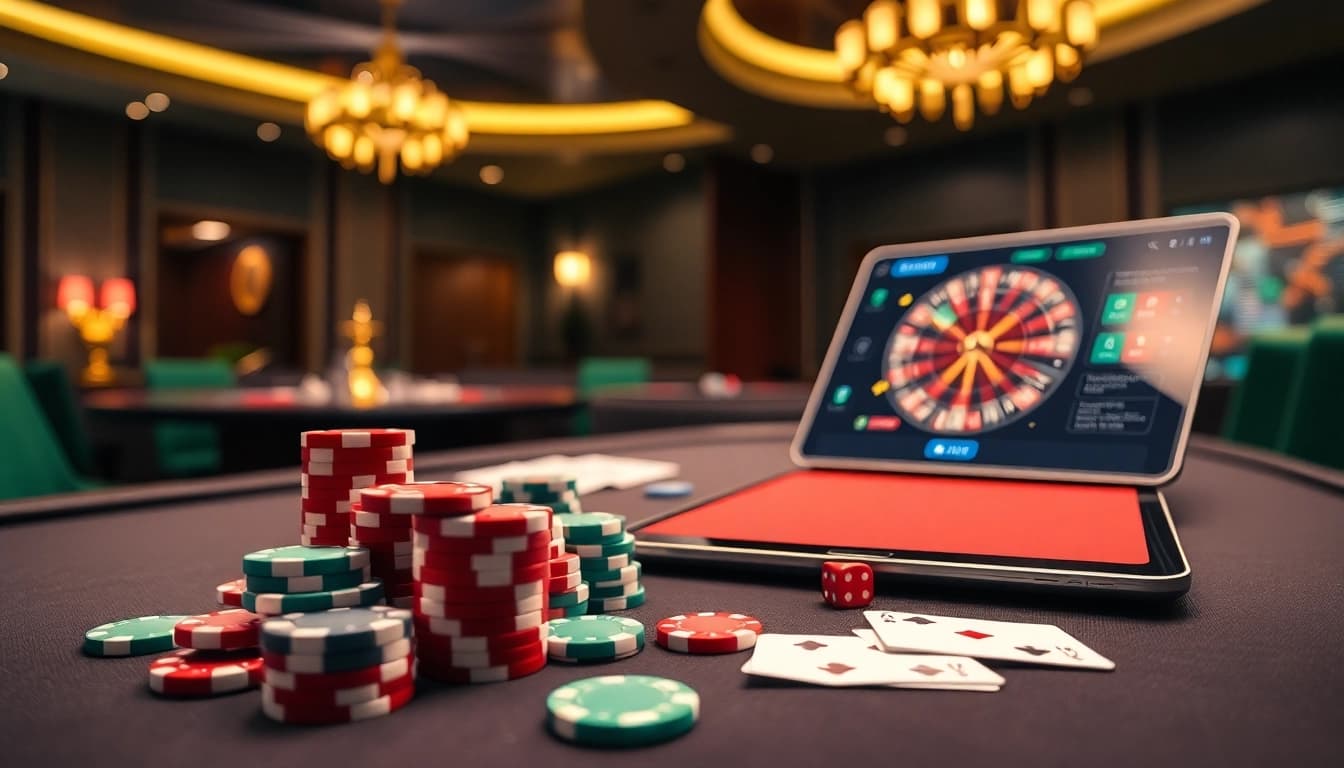 Experience lô đề uy tín at a luxurious casino featuring vibrant tables and exciting gambling action.