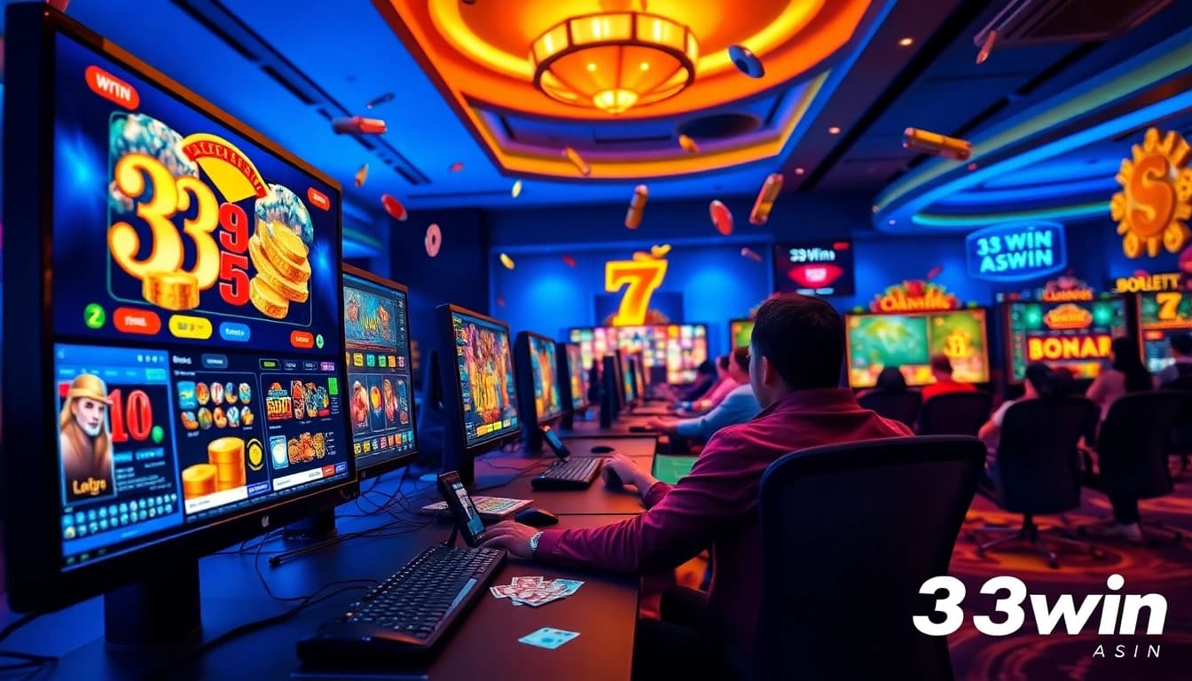Exciting gaming at 33win online casino with vibrant visuals and immersive atmosphere.