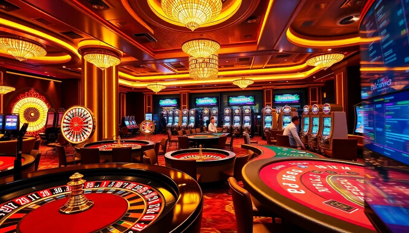 Engaging players experiencing the thrill of 88xx casino games amidst a luxurious setting.