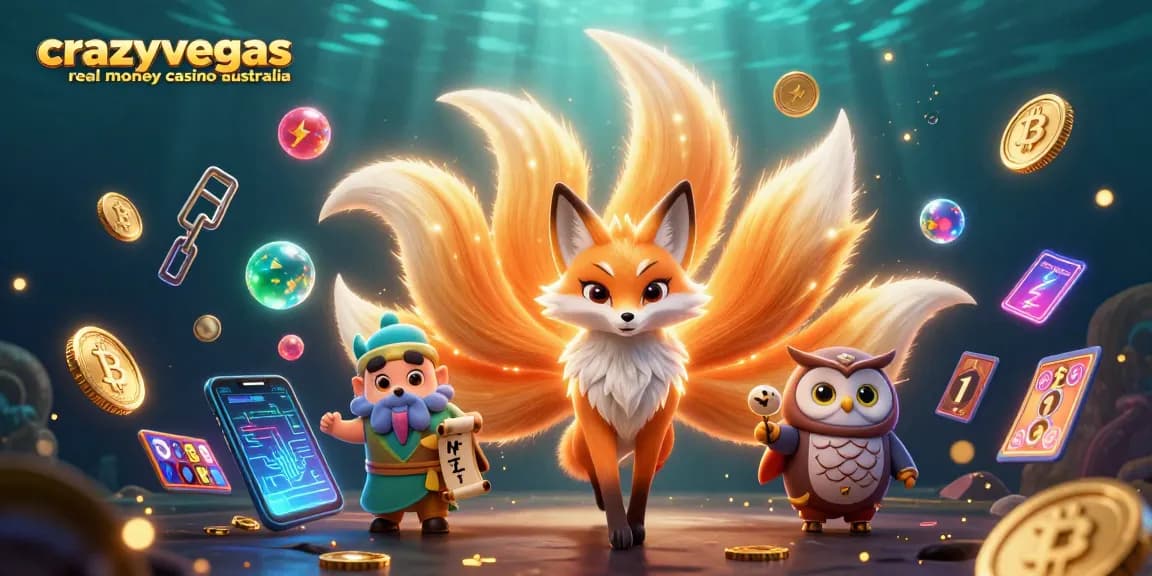 Explore dynamic gaming with crazyvegas real money casino australia featuring vibrant characters and crypto elements.