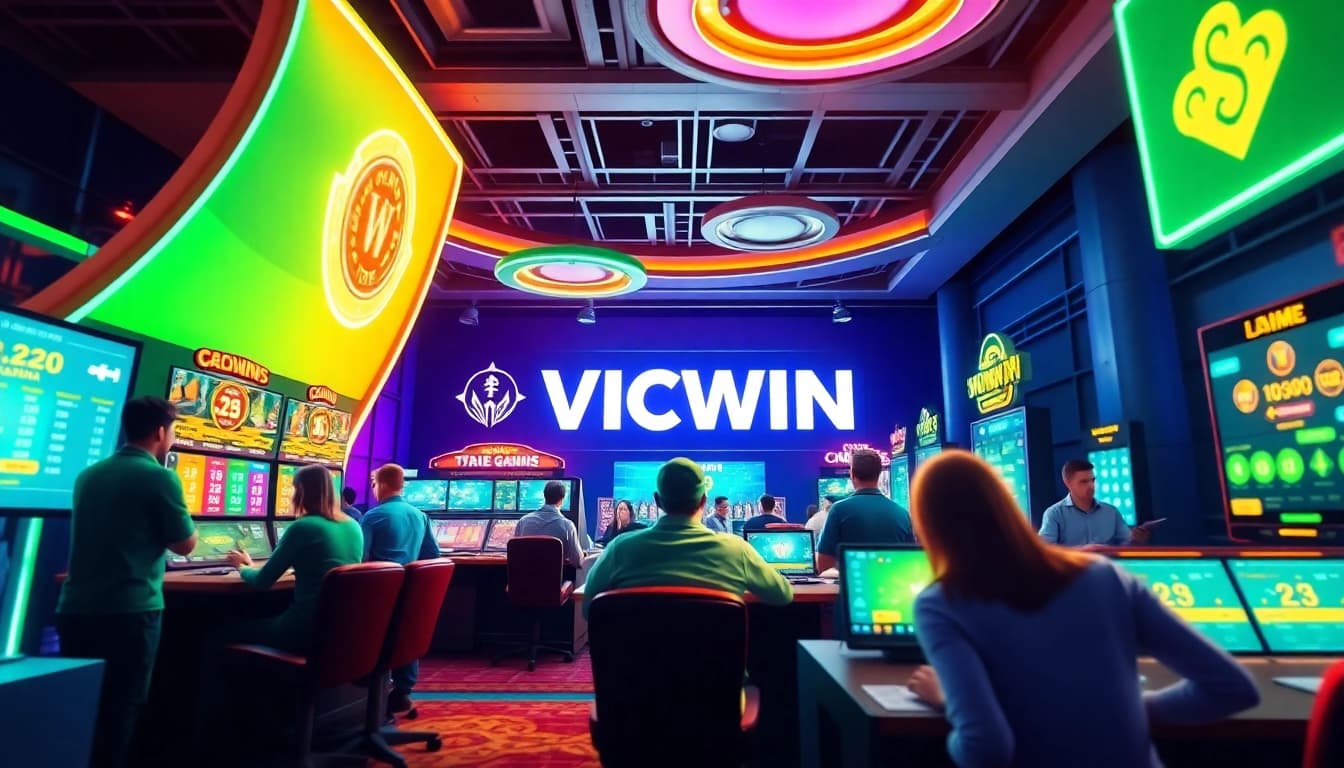 VICWIN online gaming platform showcasing a vibrant community of players engaging in various gaming options.