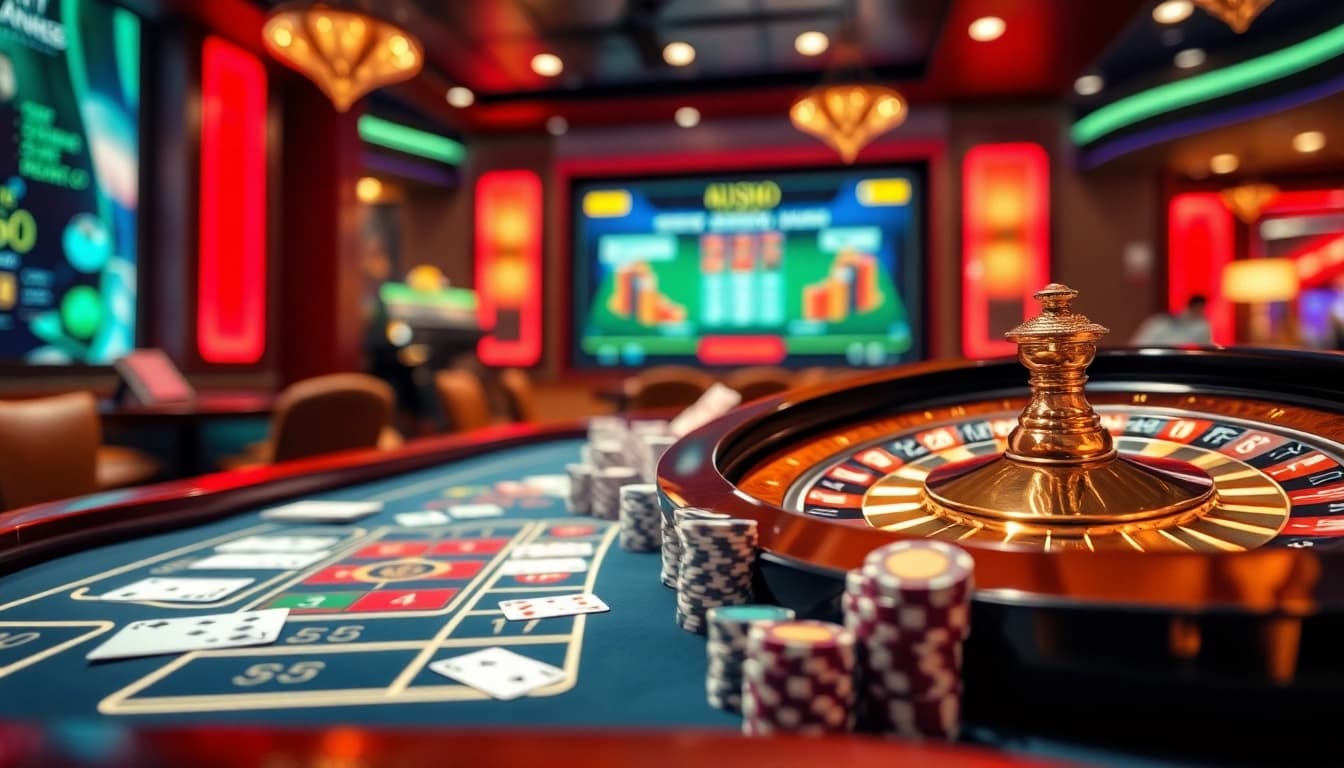 Engaging gameplay at https://taixiumd5.fan/ featuring lively poker chips and exciting roulette action.