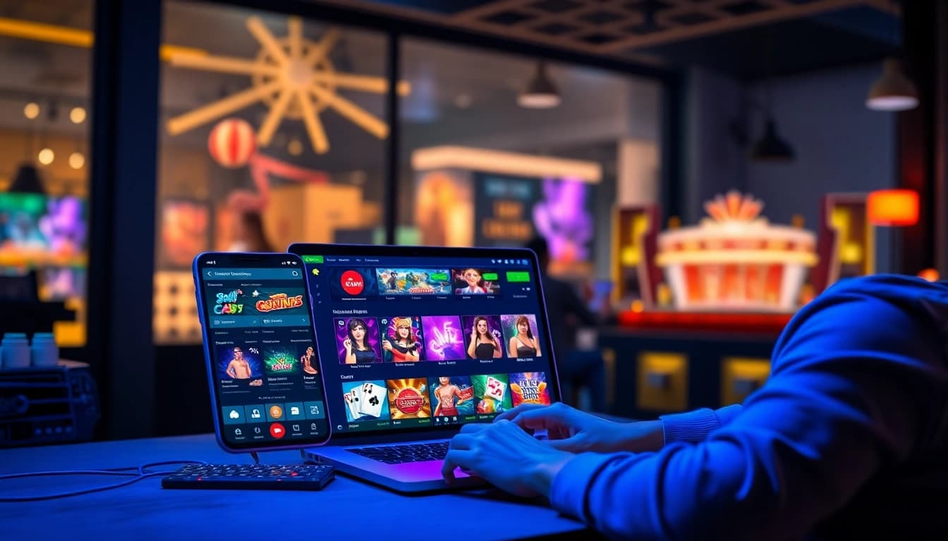 nhacaiuytin showcasing a modern online gambling platform with vibrant graphics.