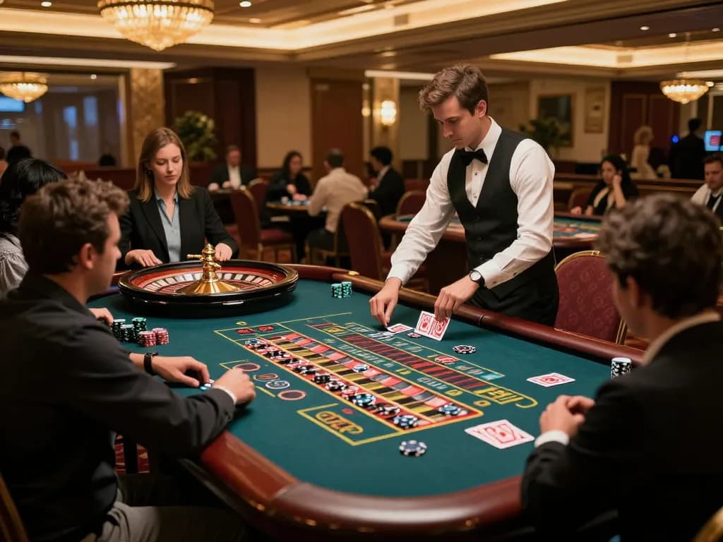Experience the excitement of vnloto at a live roulette table with players placing bets.