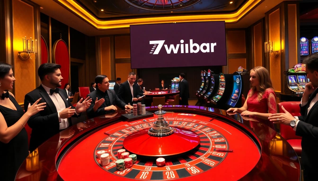 Experience thrilling gameplay at 77win.bar, featuring elegant tables and vibrant casino action.