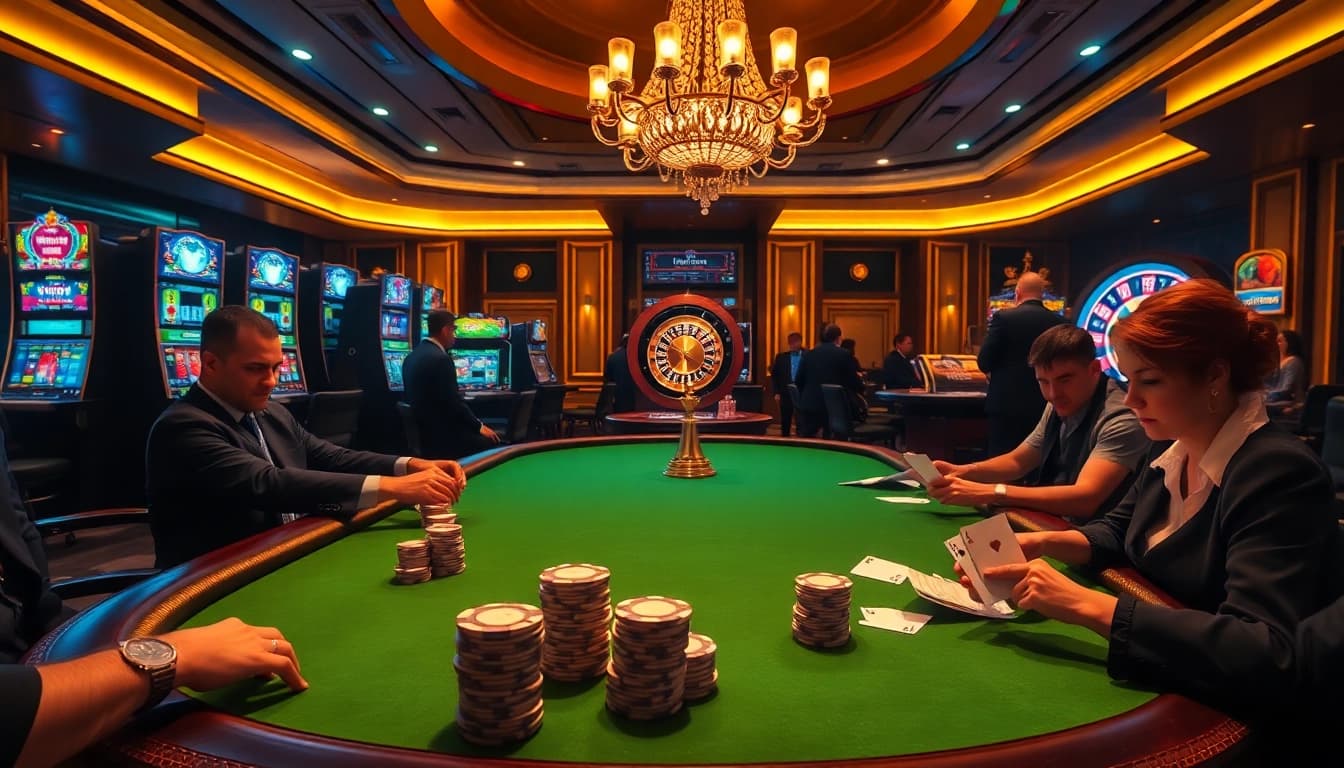 Experience intense gaming action at NK88 with vibrant casino visuals and high-stakes excitement.