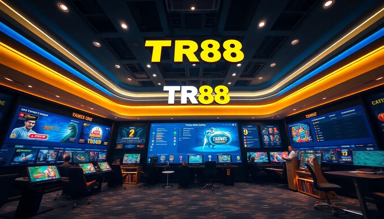 TR88 online betting platform interface showcasing diverse gaming options and vibrant atmosphere.