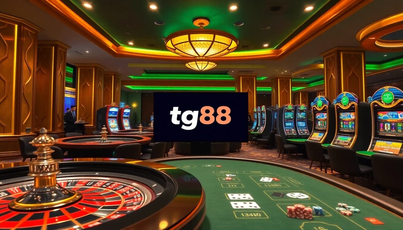 Experience luxury gaming at tg88 with vibrant slot machines and roulette excitement.