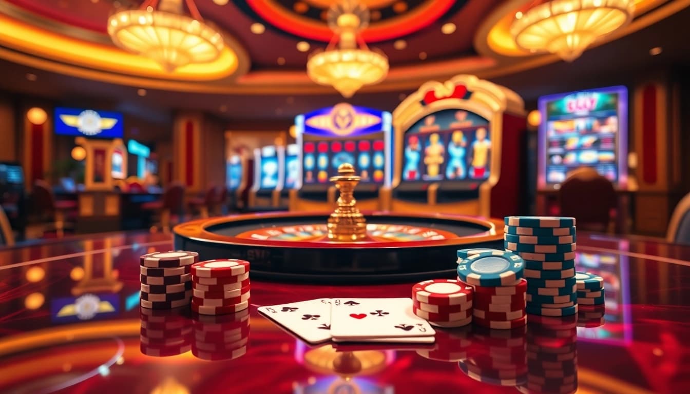 Experience the excitement of online gambling with bl555's vivid casino atmosphere featuring roulette and slot games.