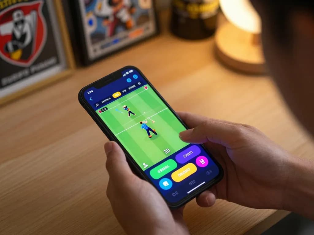 Crickexfit user engaging with mobile cricket betting app during a live match