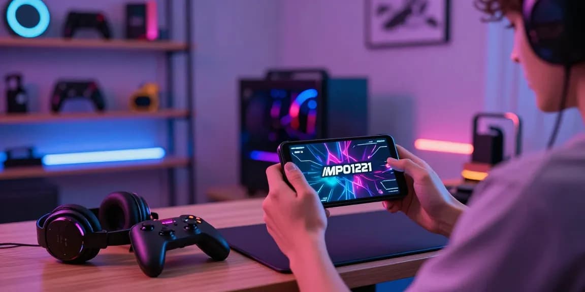 Pengalaman bermain game seluler MPO1221 dengan aksesori yang cerah dan suasana yang nyaman