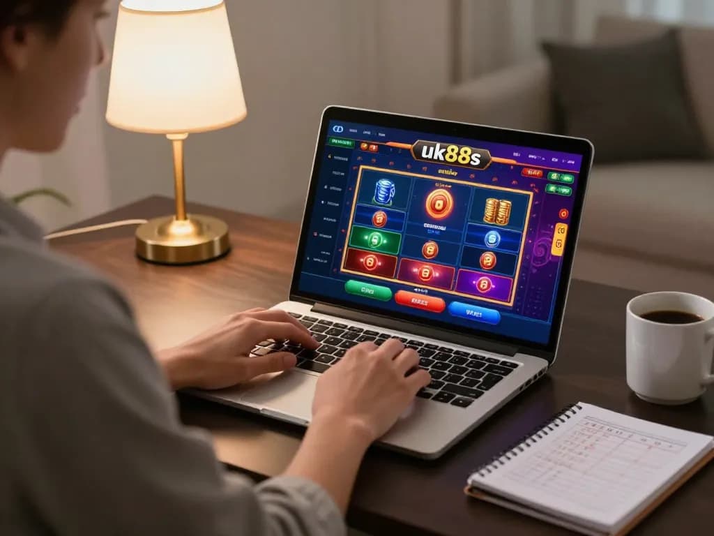 Engaging gameplay at uk88s online casino with vibrant interface and responsible gambling setup.