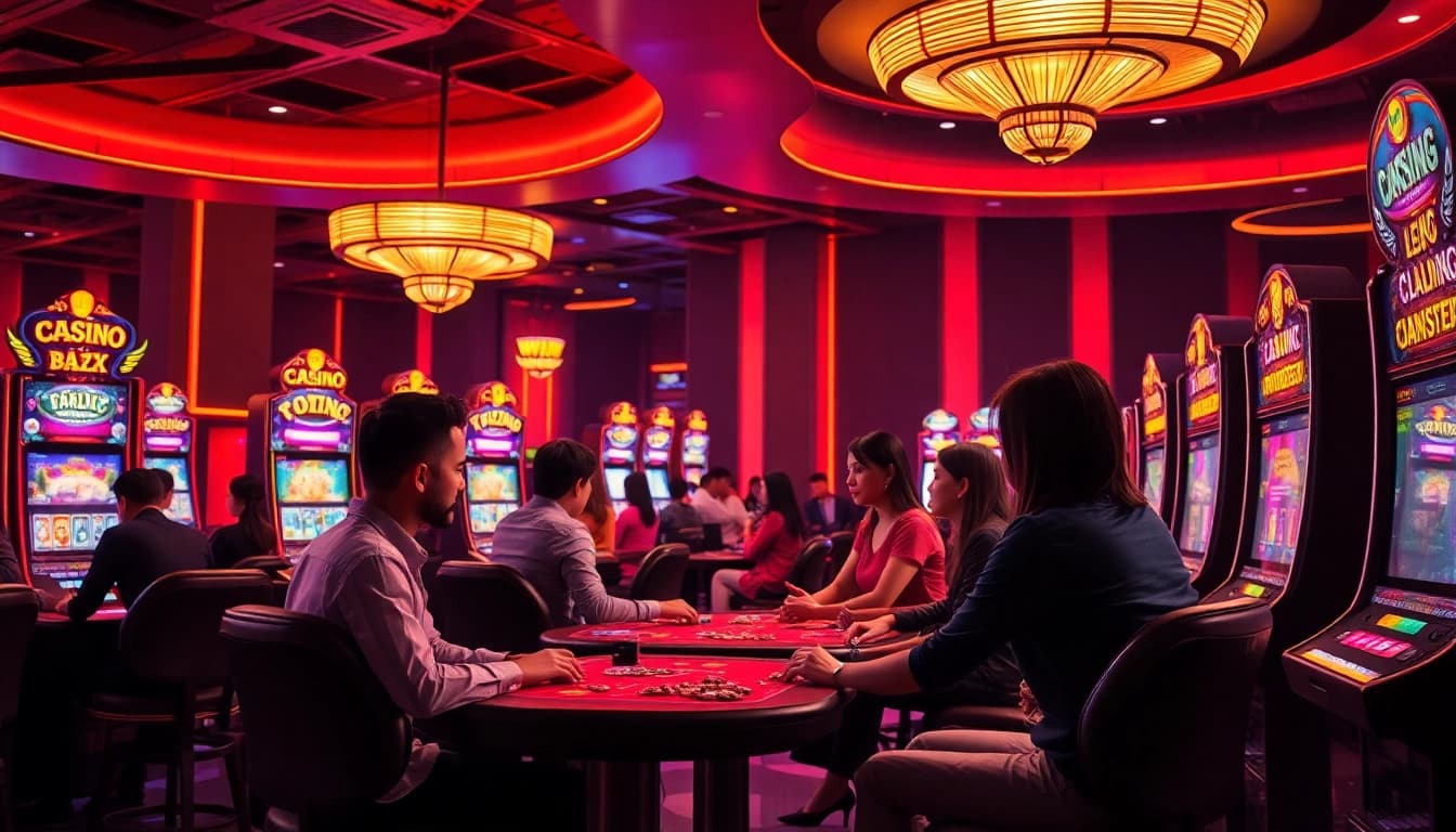 Exciting gaming scene showcasing iwin doi thuong in a vibrant online casino.
