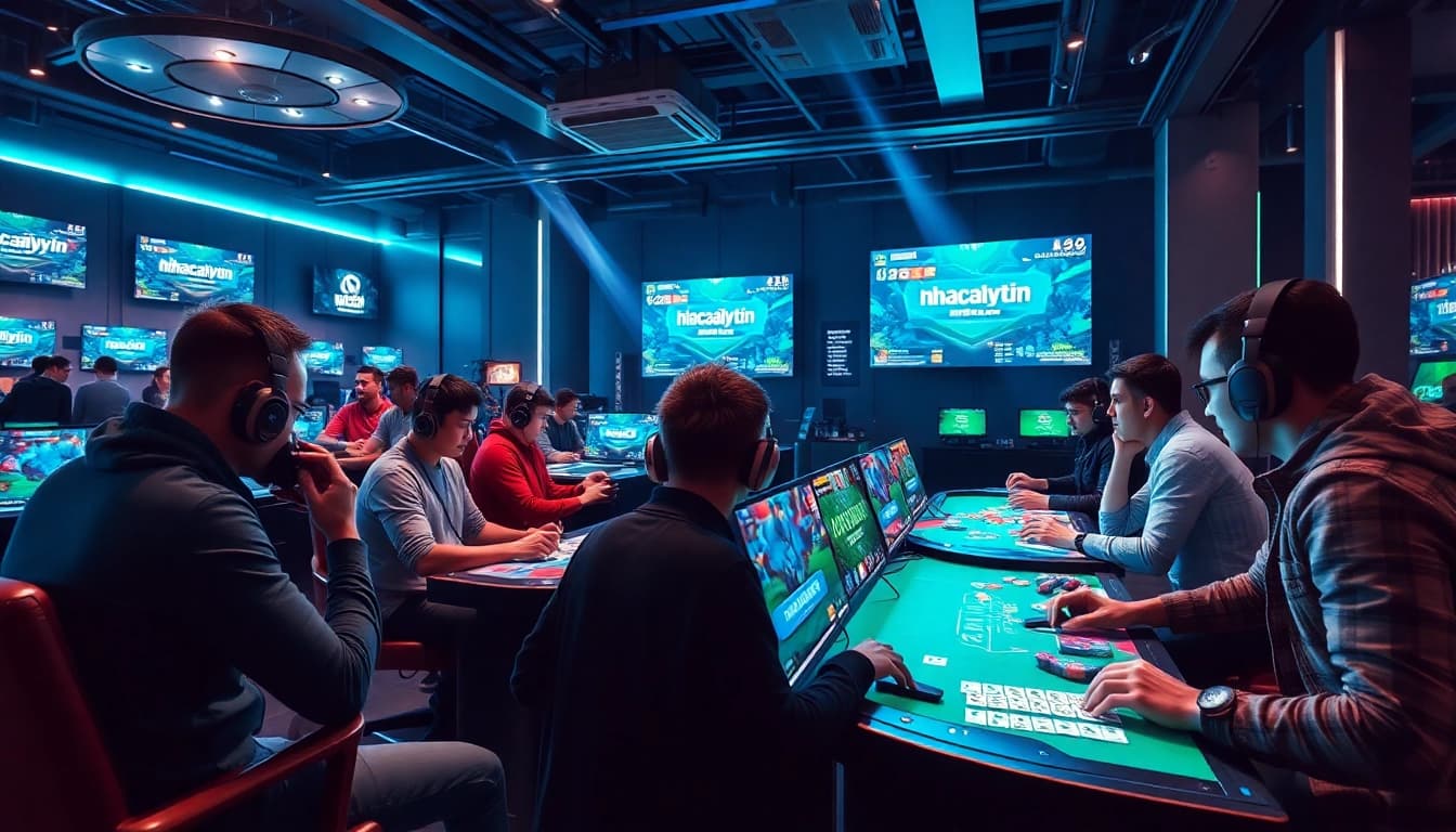 Engaging online gaming experience showcasing 'nhacaiuytin' players in a dynamic modern setting.