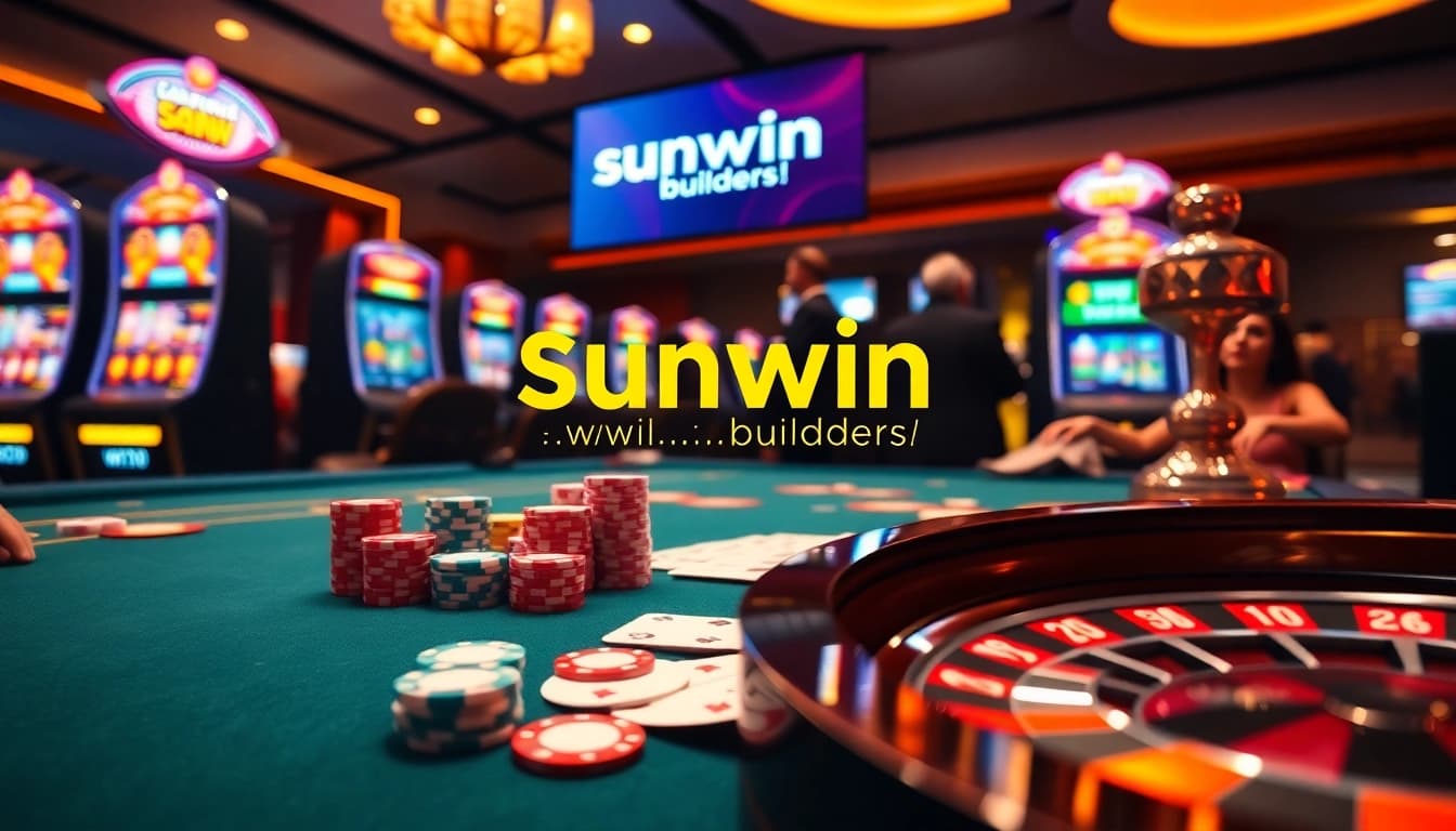Engaging casino gameplay scene featuring https://sunwin.builders/ with lively poker chips and cards.