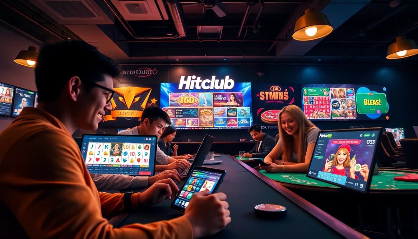 Hitclub online gaming platform showcasing diverse games and engaging players
