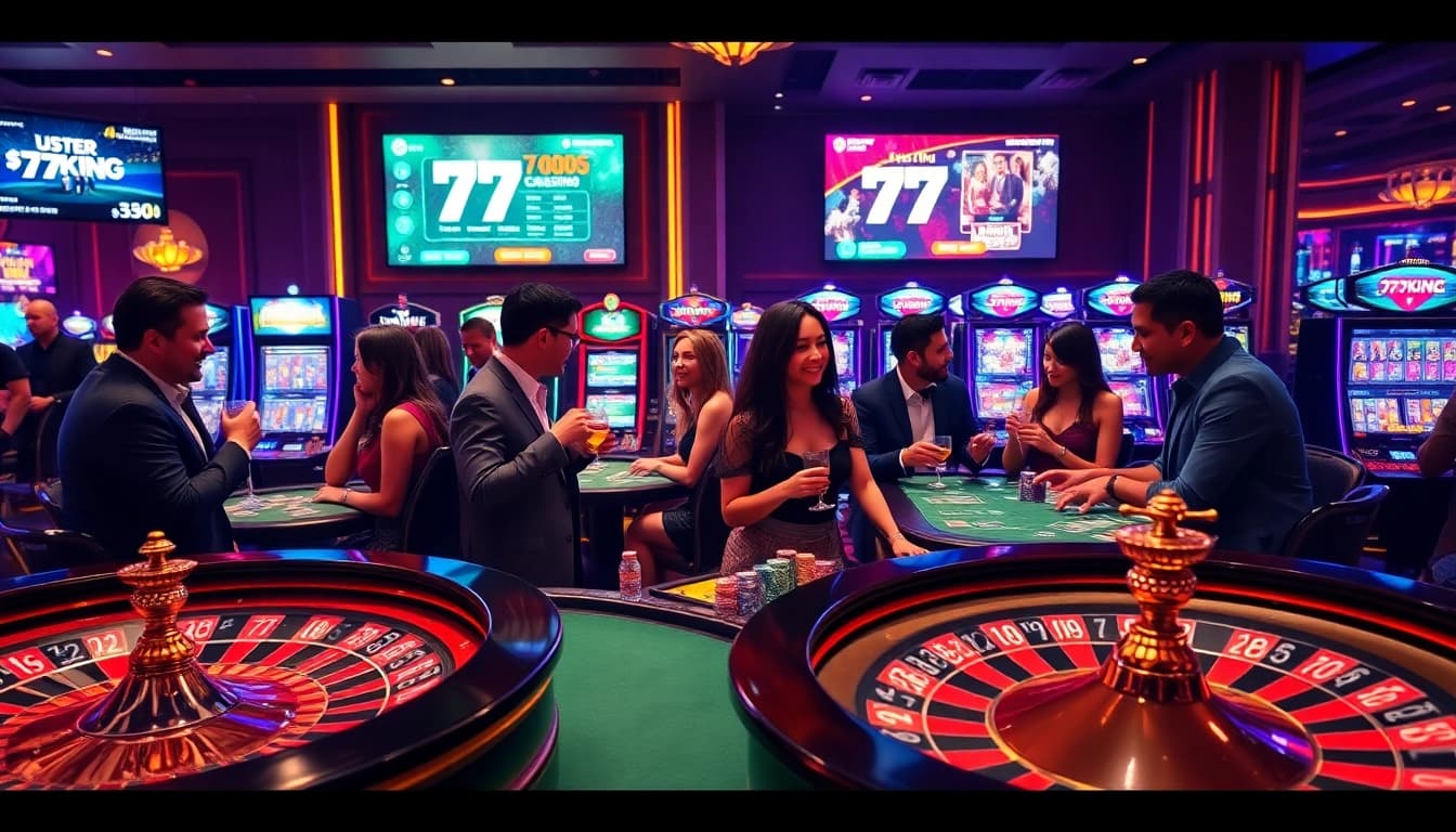 Experience exhilarating gameplay at 79king with vibrant casino tables and excited players.