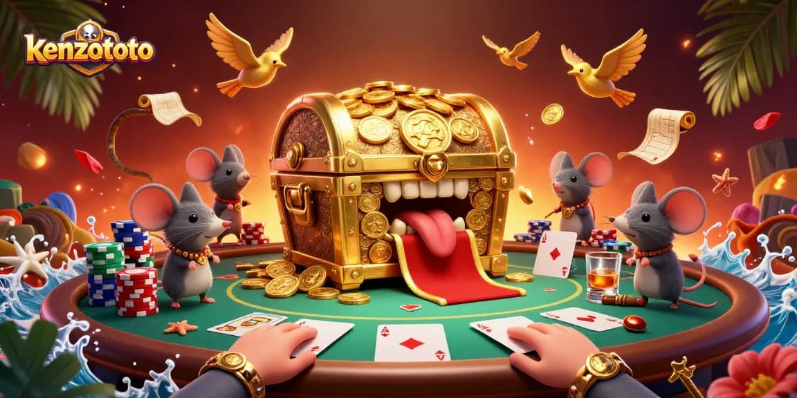 Experience the thrill of kenzototo's online gaming with an enticing golden treasure chest scene!