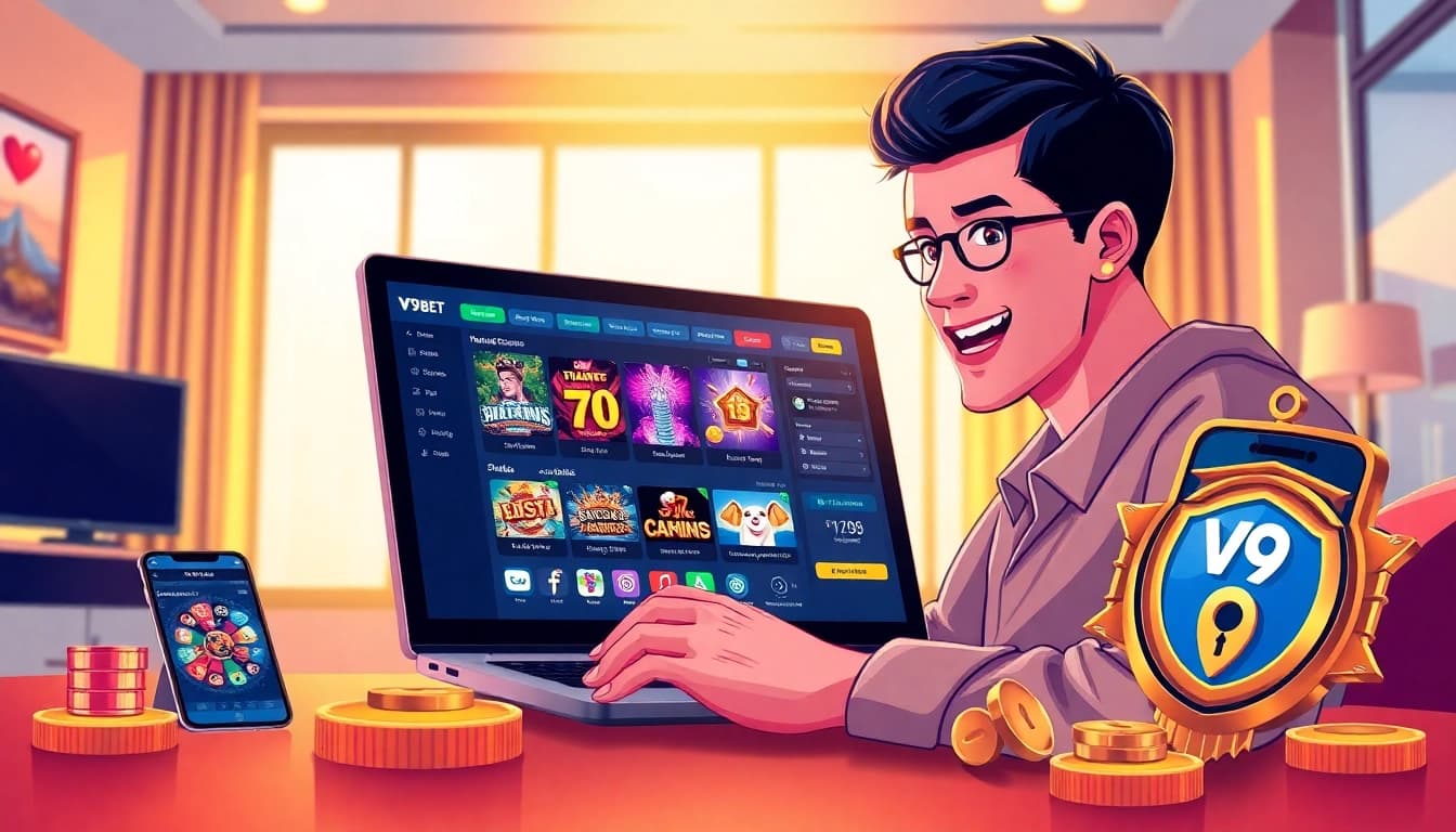 Engaging online gaming experience with V9bet's vibrant interface and casino games.