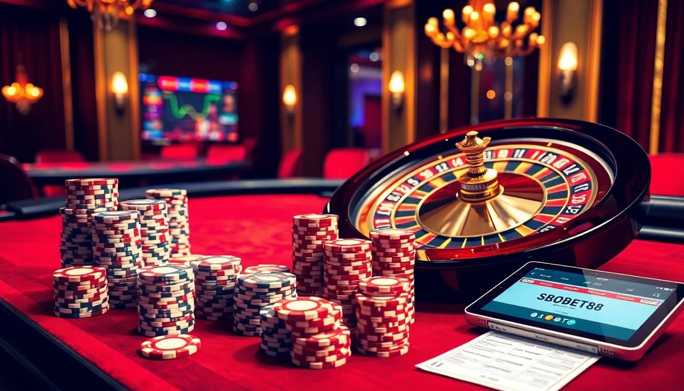 SBOBET88 offers an exciting gambling experience with professional casino tables and betting slips.