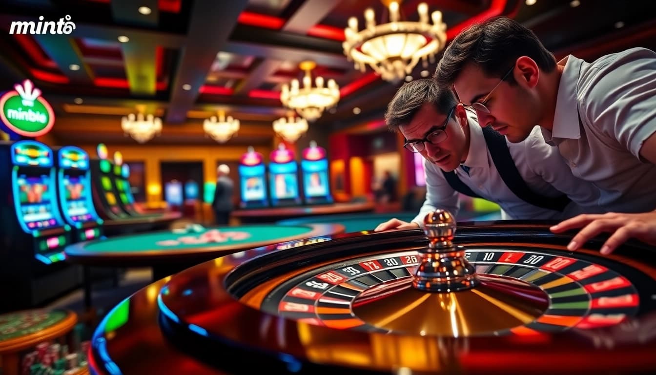 Engaged player at a high-stakes casino table, embodying the thrill of mint88 gaming experience.