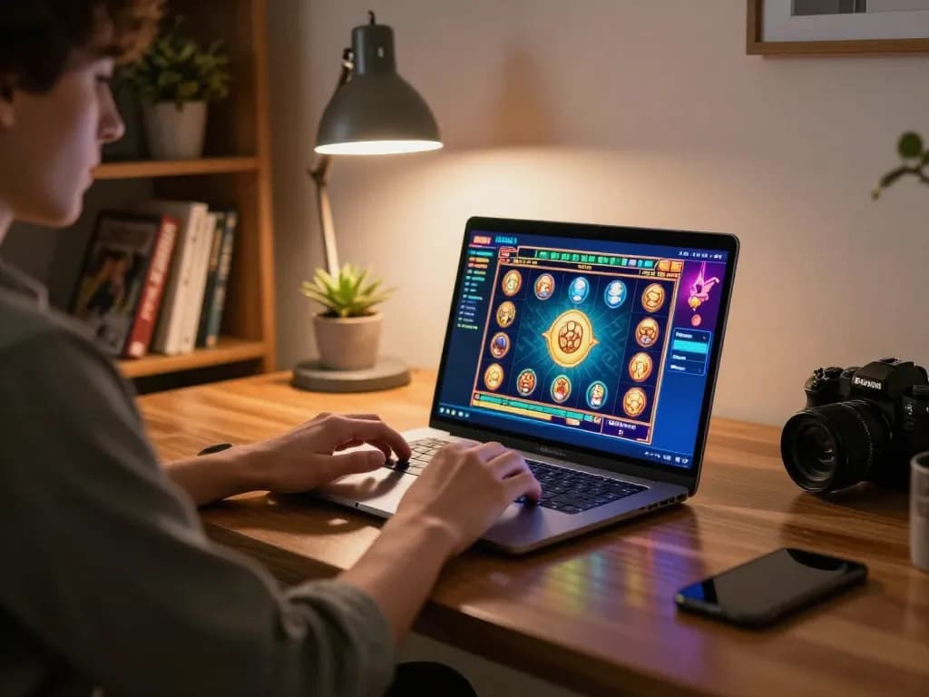 Engage in exciting slot online gaming from the comfort of your home workspace.