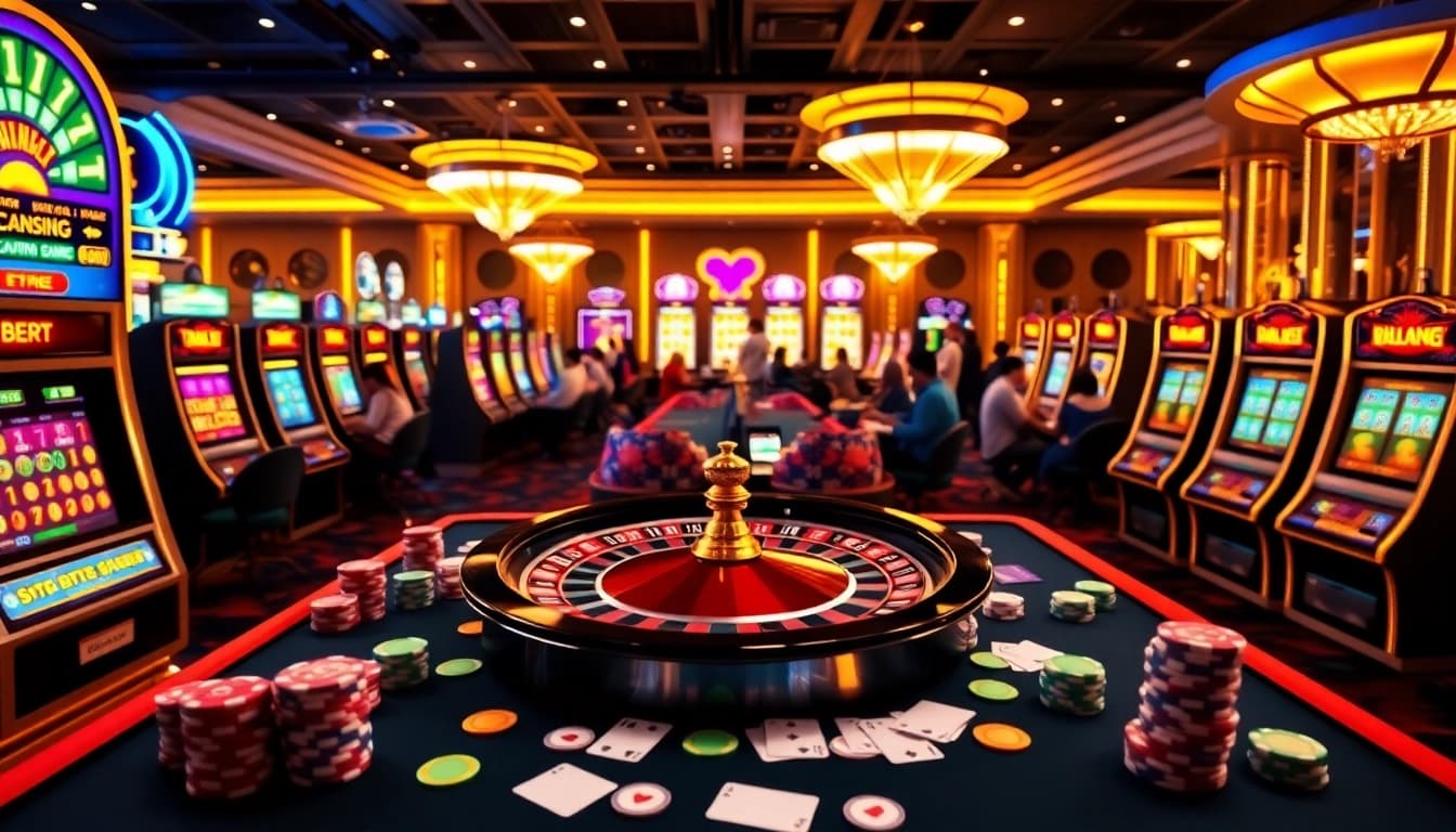 Experience the excitement of slot888 with vibrant slot machines and casino ambiance.