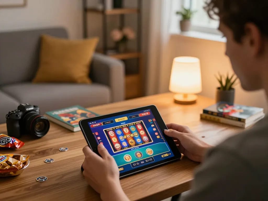 C168 players engaging in a dynamic online gaming experience on a tablet in a cozy environment