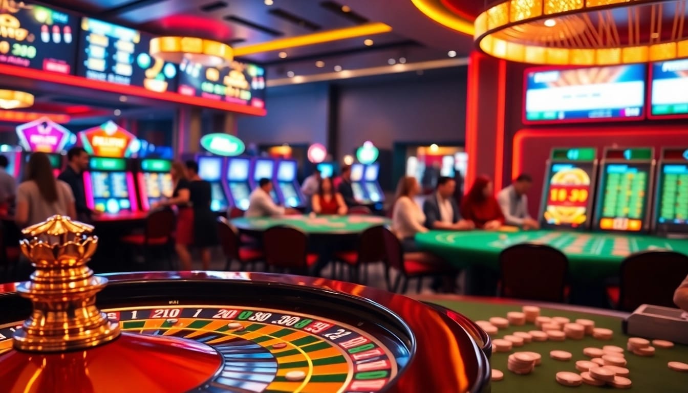 Join the excitement of gaming at https://rr88.pizza/ with vibrant casino tables and roulette spinning.