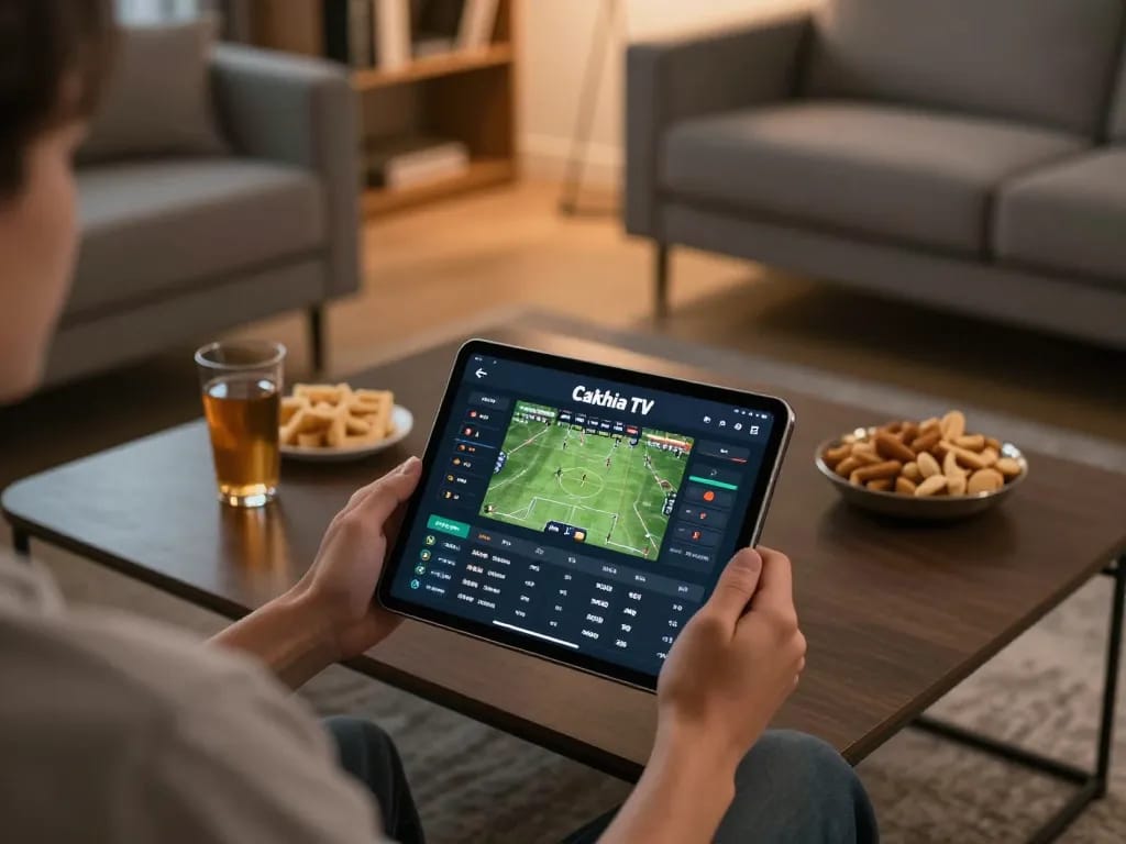 Engaging online sports betting action on Cakhia TV from a cozy home setting.