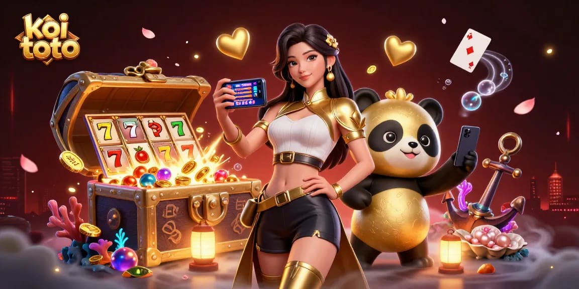 Experience thrilling gameplay at koi toto with an Asian woman immersed in slot game excitement.