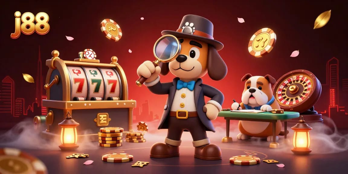 Engage in exciting j88 gaming adventures alongside a detective bloodhound and his companion.