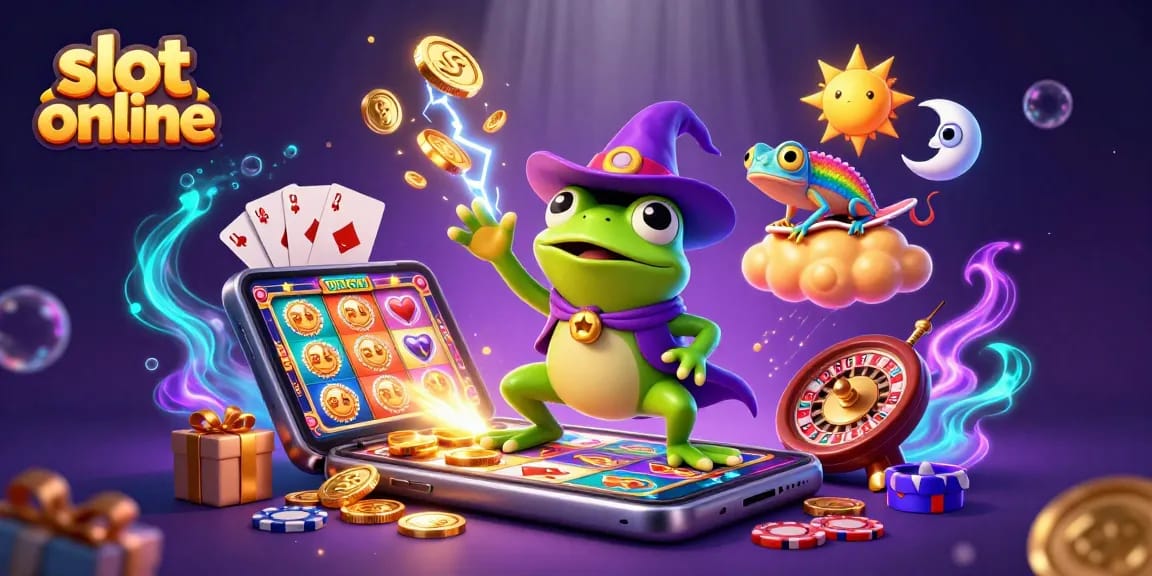 Experience thrilling slot online games with spinning reels and golden coins in a vibrant 3D scene.