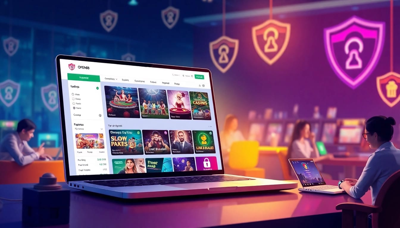 OPEN88 online casino interface showcasing diverse games in a vibrant, secure environment.