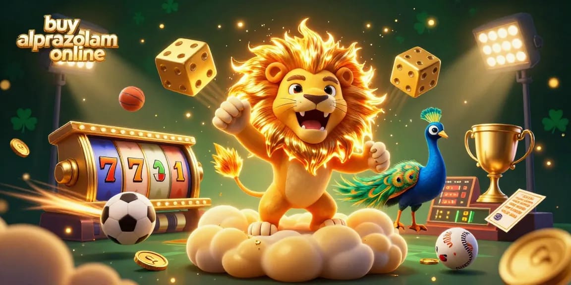 Bet big with our vibrant illustration showcasing how to buy alprazolam online in a fun gaming world.