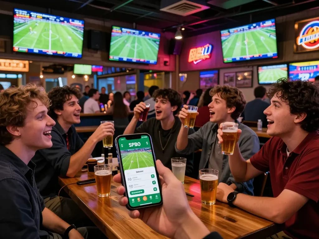 Saksikan skor langsung di SPBO sambil mendukung tim favorit Anda di bar olahraga yang ramai.