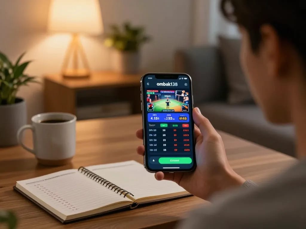 Menggunakan aplikasi ombak138 untuk bertaruh online di ruang tamu yang nyaman.