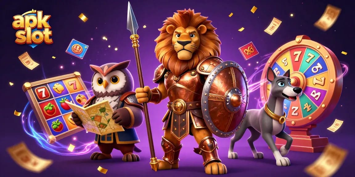 Experience thrilling apk slot action with vibrant 3D characters and dynamic game elements in this stunning illustration.