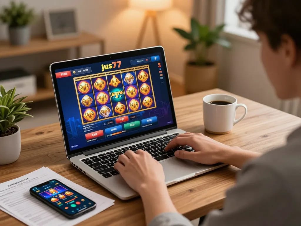 Experience exciting slot gameplay on jus77 with a vibrant online interface and relaxed settings.