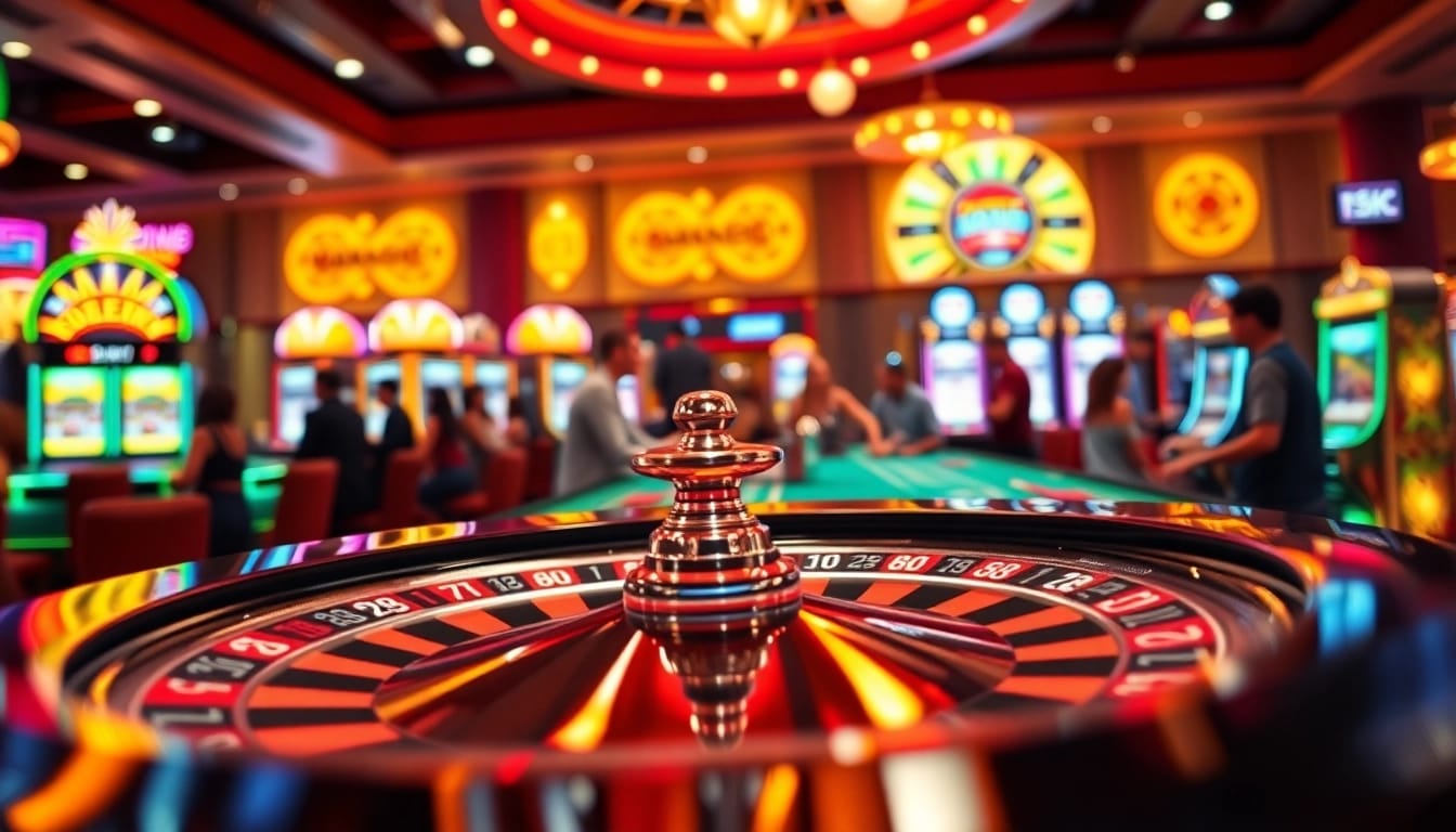 Players engaging at the roulette table in a vibrant setting, showcasing 18vip casino excitement.