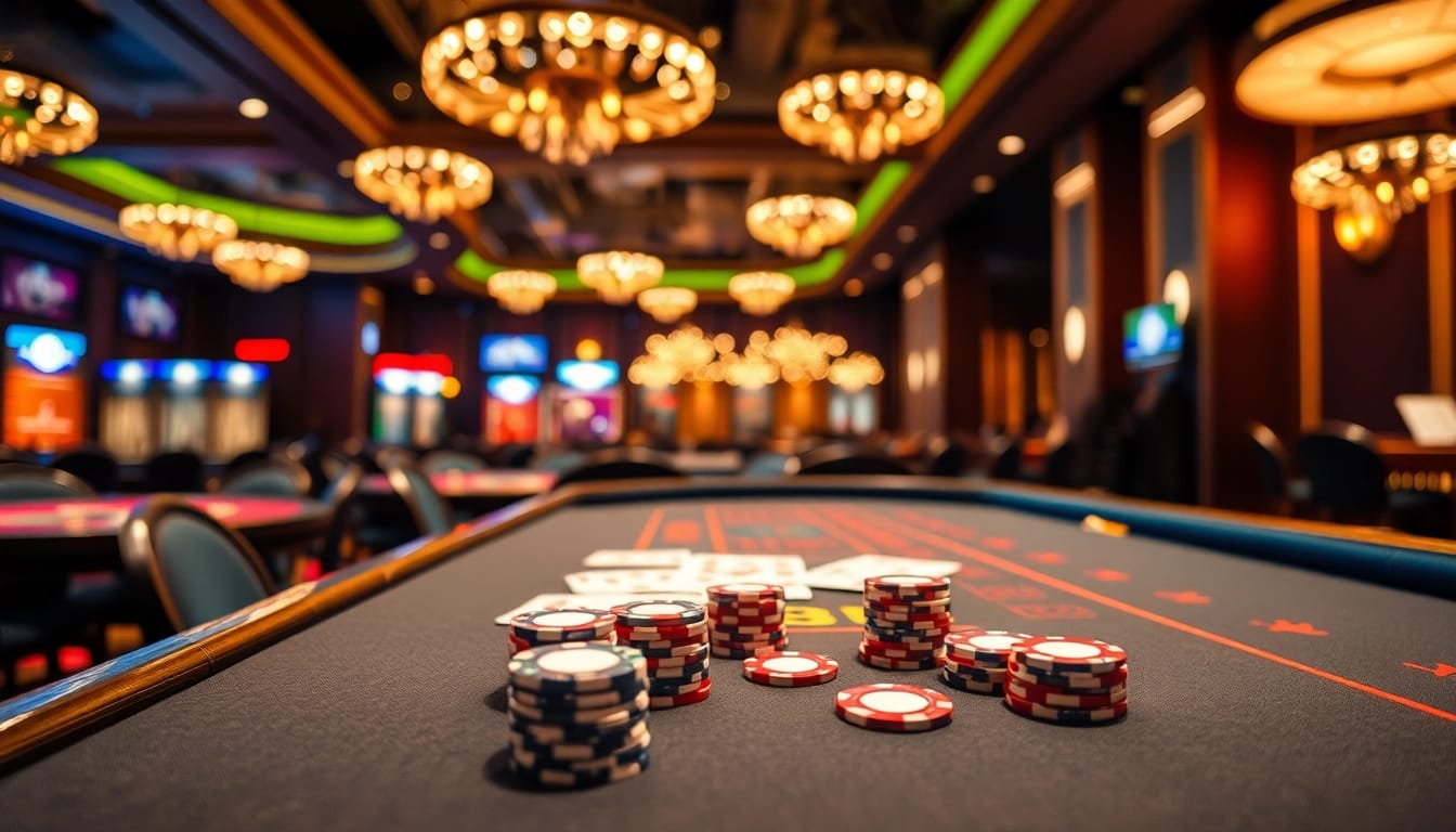 Experience y3娛樂 in a lively casino setting with engaging gaming tables and vibrant atmosphere.