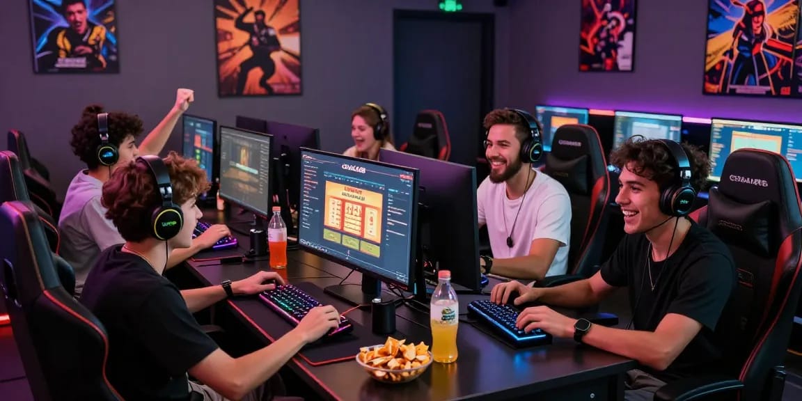 Group of friends enjoying OSAKA88 gaming platform with jackpot excitement.