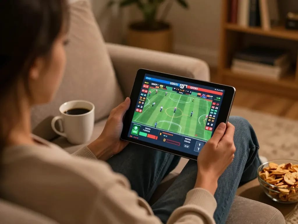 tip88 online sports betting strategy involving live odds displayed on a tablet.
