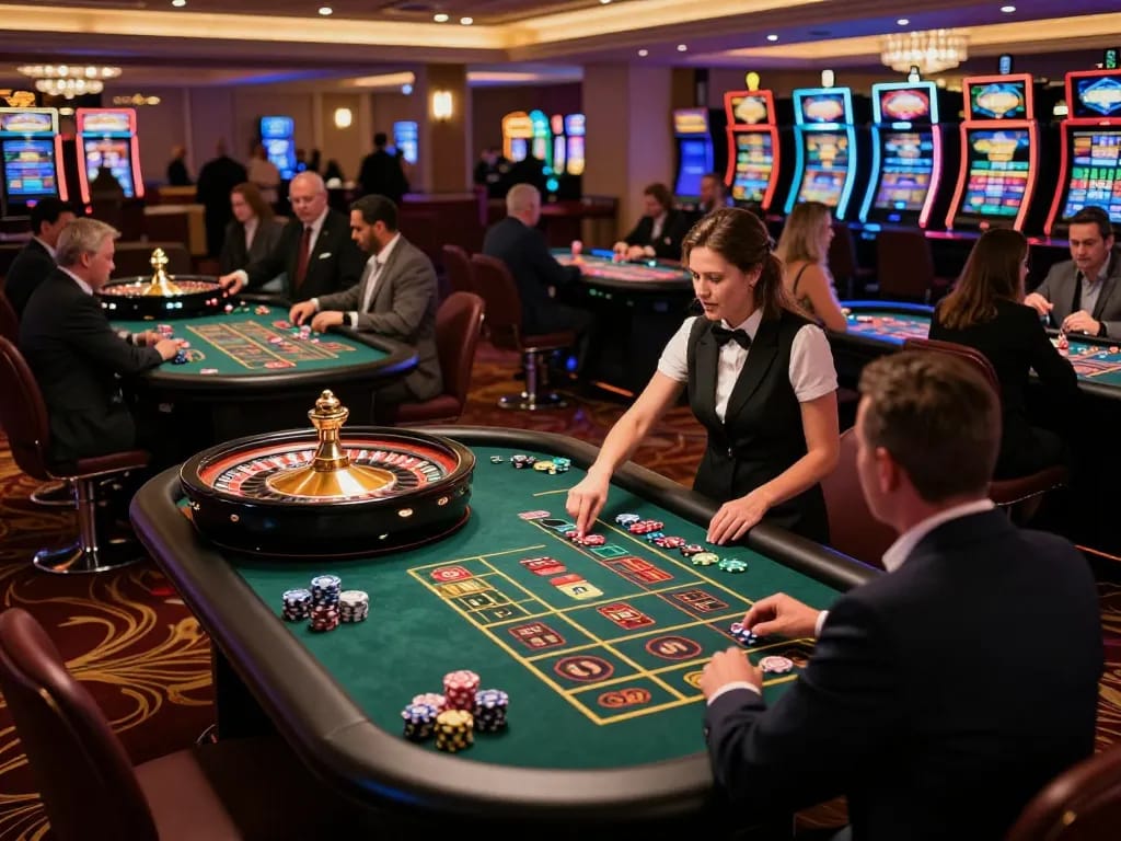 Players enjoying the thrill of roulette at tg88 casino, chips and action creating excitement.