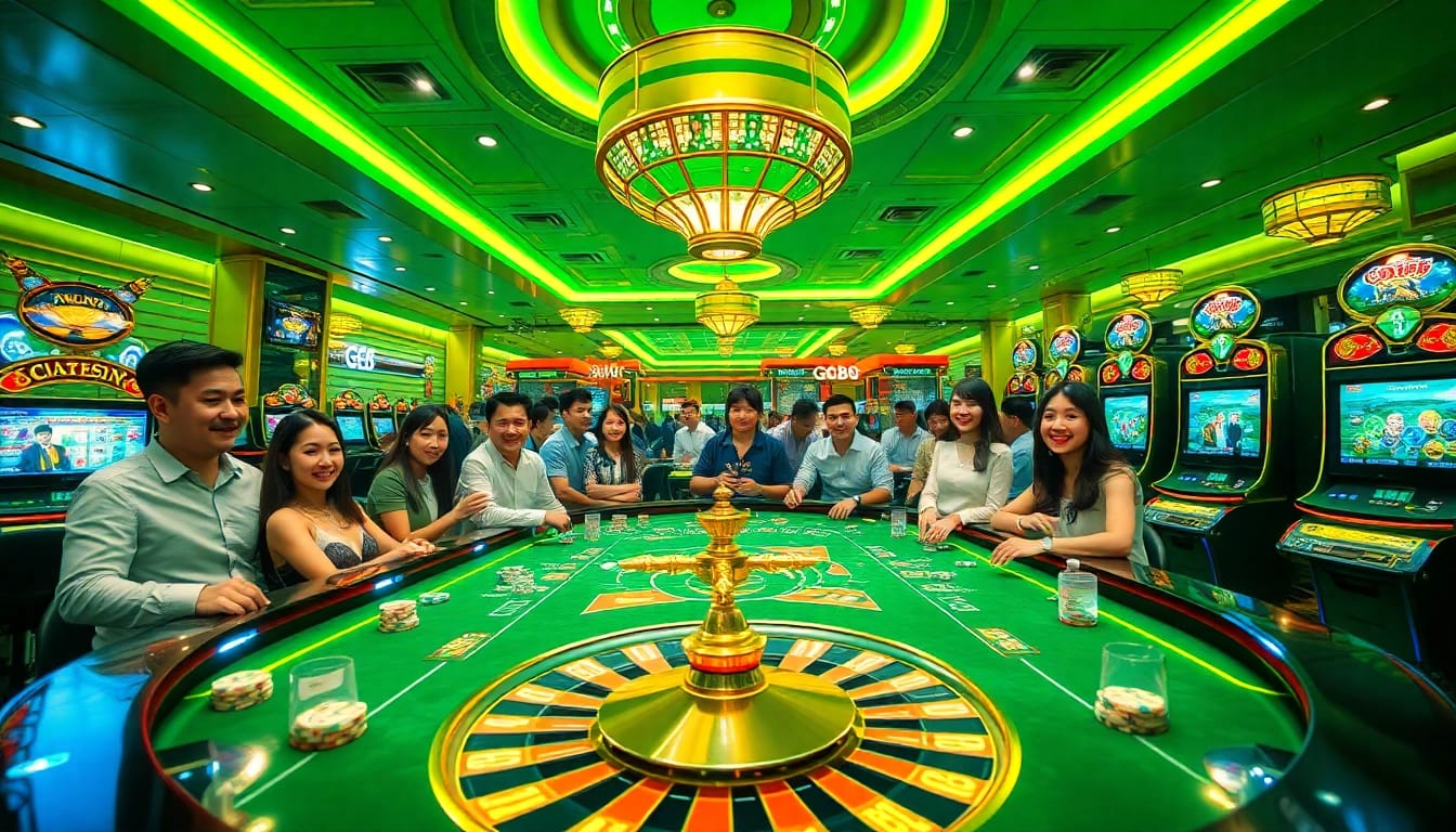 Experience the thrill of GG88 at a luxurious casino table filled with vibrant poker chips and slot machines.
