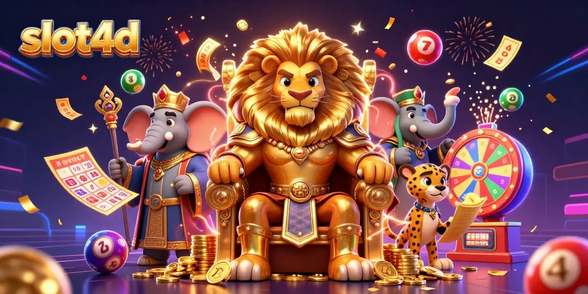 Experience the thrill of slot4d with a vibrant casino scene featuring dynamic lottery elements.