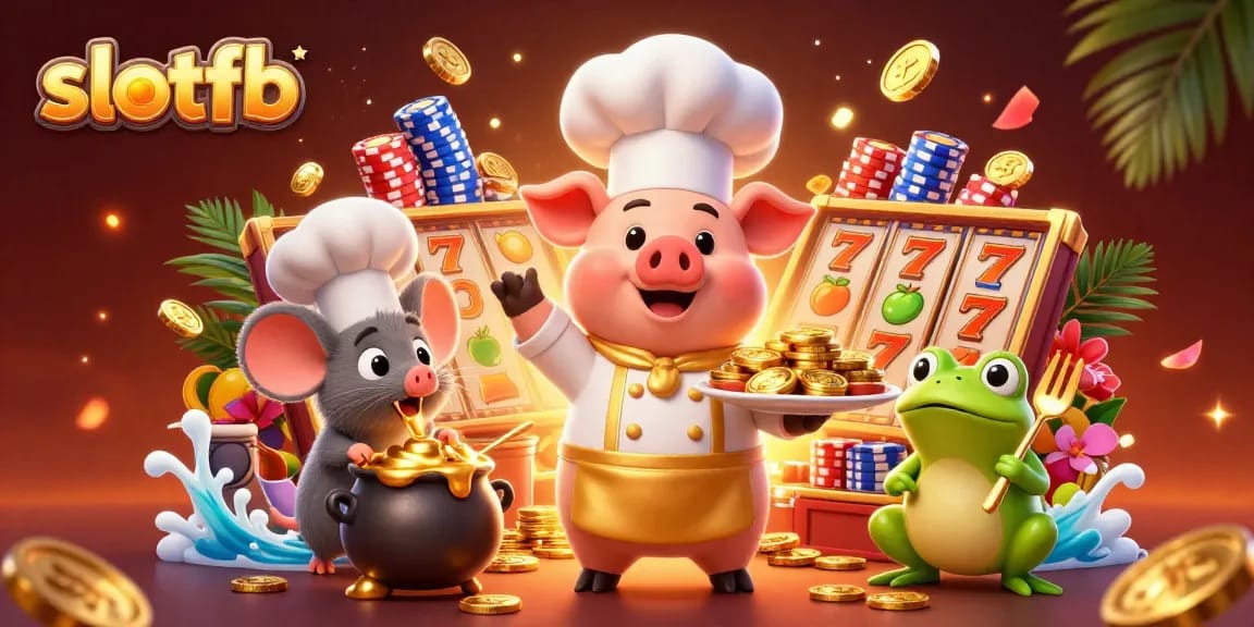 Engage in thrilling gameplay with slotfb, featuring vibrant characters, gold coins, and jackpot symbols.
