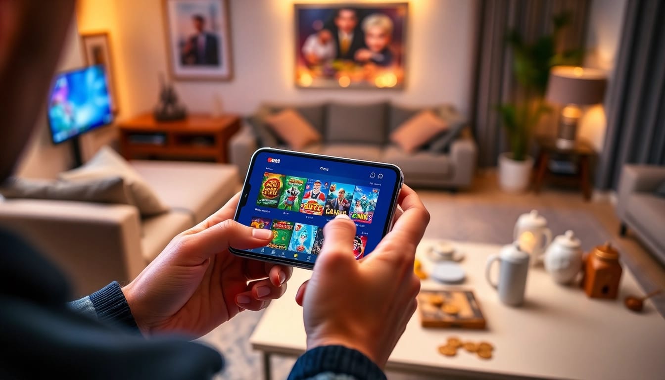Ho88 app interface displayed on a smartphone showcasing immersive online gambling games.